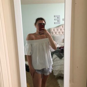 White off the shoulder flowy top